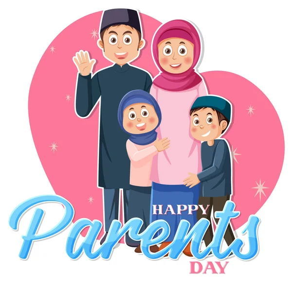 Ziua Părinților Ilustrație Banner Fericit — Vector de stoc