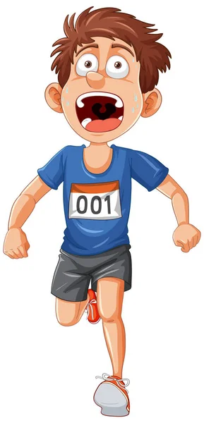 Exausto Runner Cartoon Personagem Ilustração —  Vetores de Stock