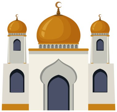 Cami Binası Vektör Tasarımı illüstrasyonu