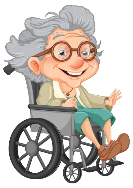 Tekerlekli Sandalyede Oturan Yaşlılar — Stok Vektör