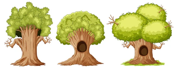 シンプルなツリー漫画孤立イラスト — ストックベクタ