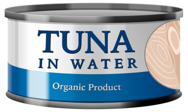 Teneke Kutu Vektör illüstrasyonunda Ton Balığı