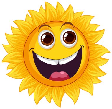 Ayçiçeği karikatürü izole edilmiş.