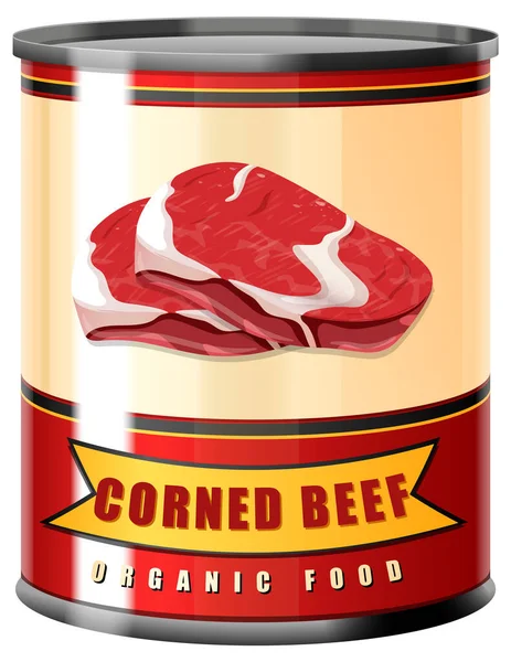 Corned Beef Tin Can Vector Illustration — Stock Vector