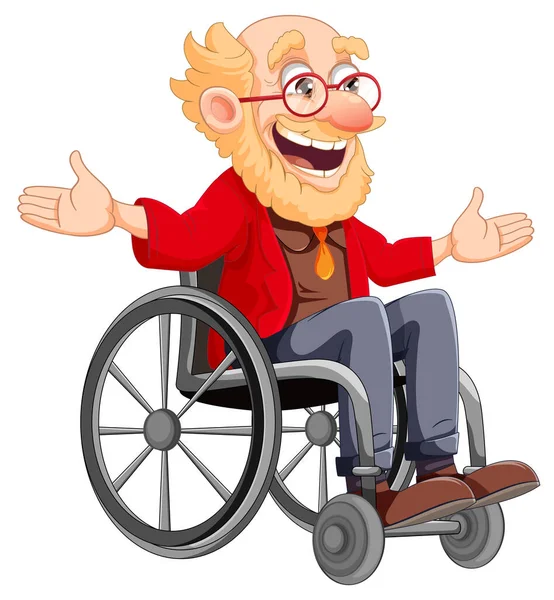 Пожилые Люди Сидят Иллюстрации Инвалидных Колясок — стоковый вектор