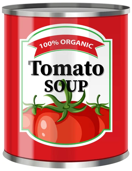 Tomatensoep Voedselblikken Illustratie — Stockvector