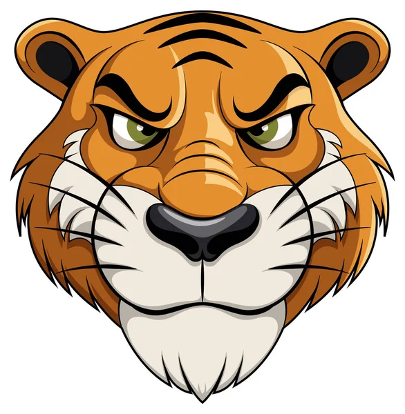 Tiger Face Cartoon Character Illustration — Stock Vector