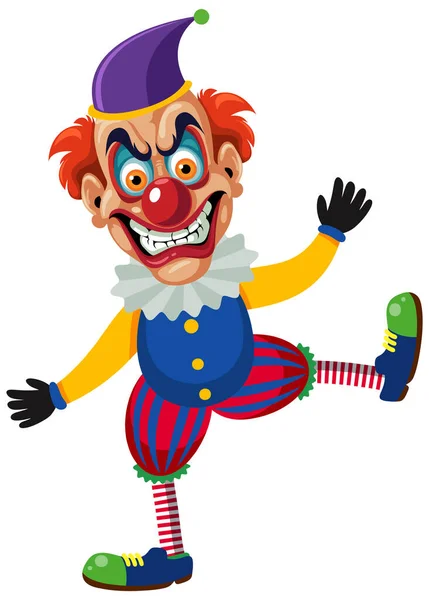 Жуткая Иллюстрация Персонажей Мультфильмов Клоунах — стоковый вектор