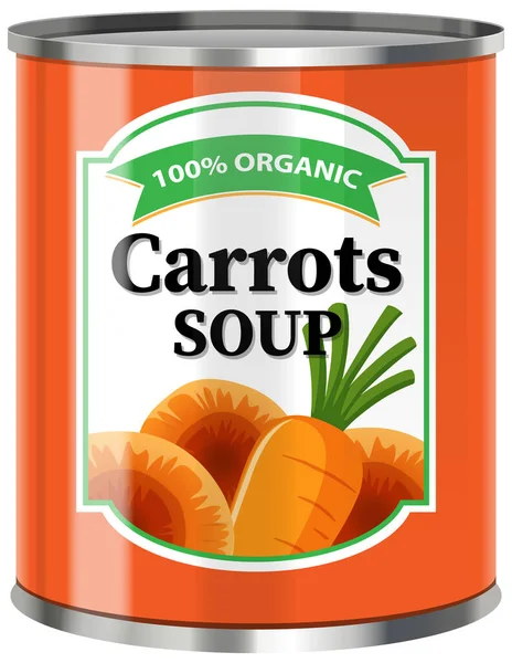 Soupe Aux Carottes Dans Boîte Alimentaire Illustration — Image vectorielle
