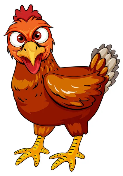 Chicken Cartoon Character Illustration — Stock Vector