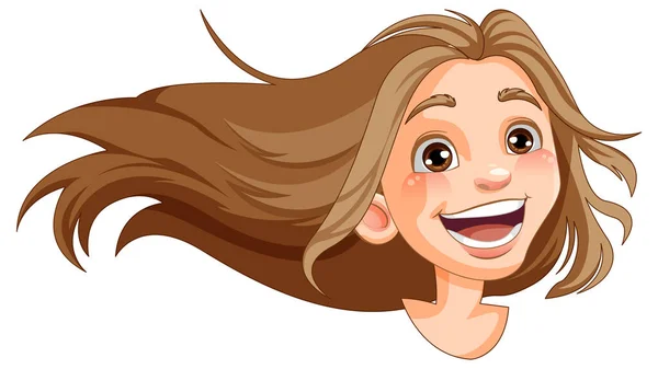 Χαρούμενη Γυναίκα Την Εικόνα Εξάπλωση Των Μαλλιών — Διανυσματικό Αρχείο