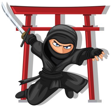 Ninja Zıplama ve Sallanan Kılıç Çizimi