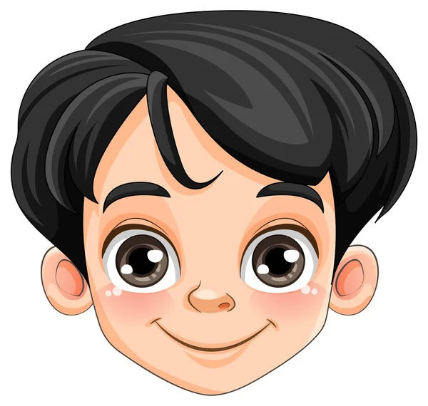 Sevimli Çocuk Baş Çizgi Film Karakteri Çizimi — Stok Vektör