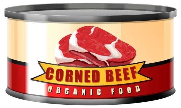 Corned Beef Tin Can Ilustração Vetorial — Vetor de Stock