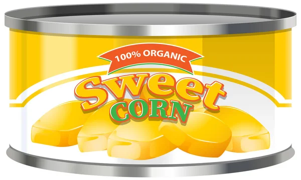 Γλυκό Καλαμπόκι Τροφίμων Μπορεί Διανυσματική Απεικόνιση — Διανυσματικό Αρχείο