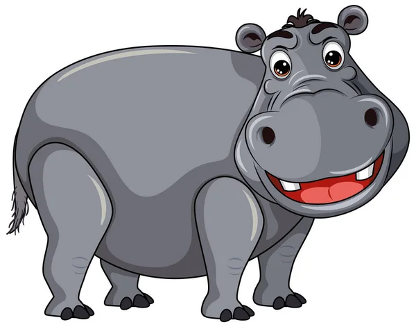 Hippopotamus Rajzfilm Stílus Illusztráció — Stock Vector