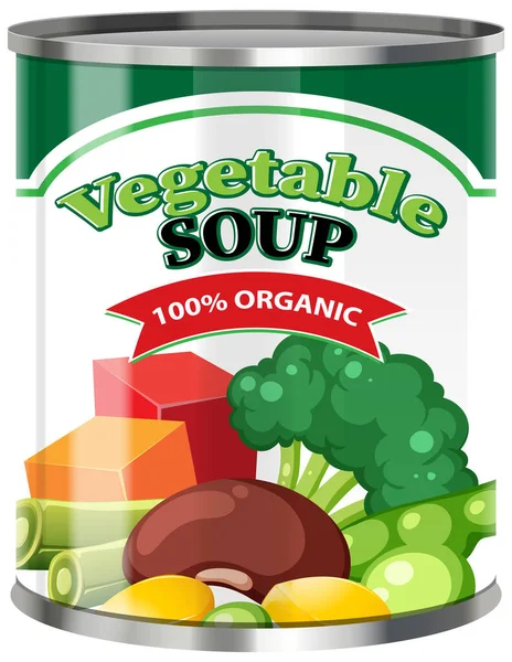 Sopa Legumes Alimentos Pode Ilustração Vetorial — Vetor de Stock