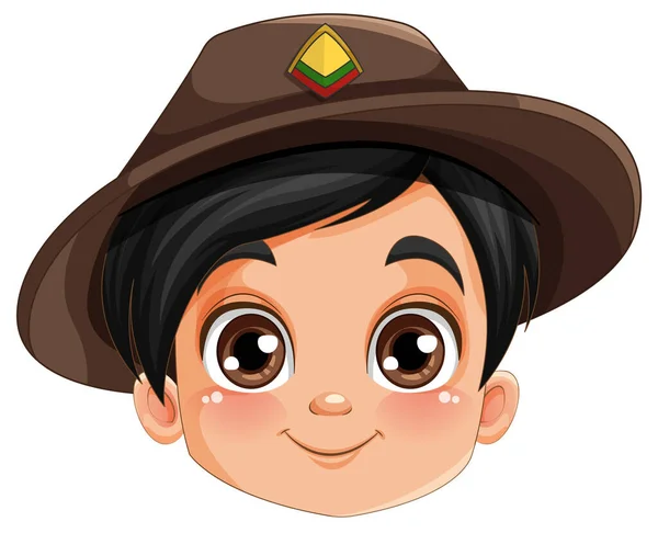 Cute Boy Hat Wearing Hat Illustration — Stock Vector