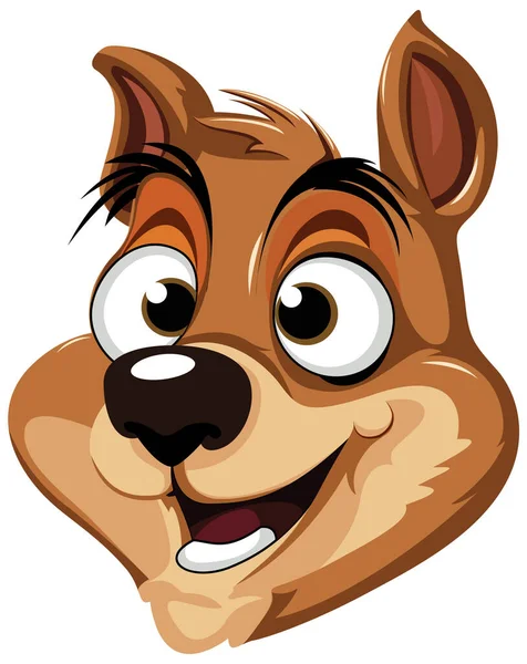 Bruine Hond Gezicht Cartoon Stijl Illustratie — Stockvector