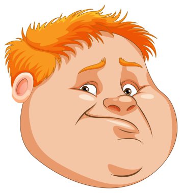 Şişman çocuk çizgi film çiziminin yüzü