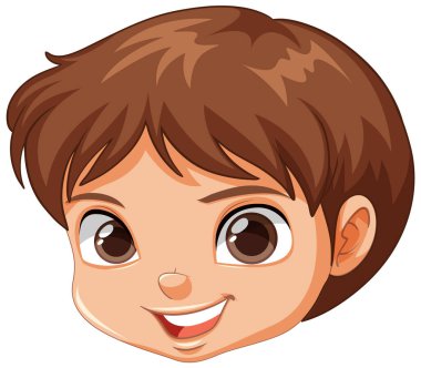 Sevimli çocuk gülümseyen yüz çizimi
