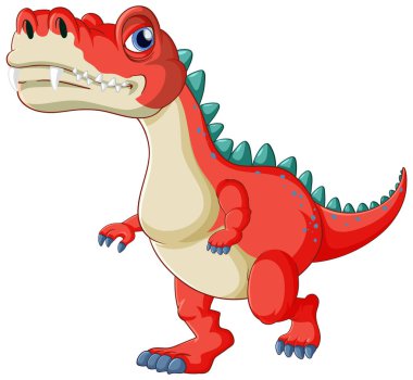 Peri kuyruklu dinozor çizgi film karakteri çizimi