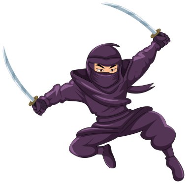 Ninja Zıplama ve Sallanan Kılıç Çizimi