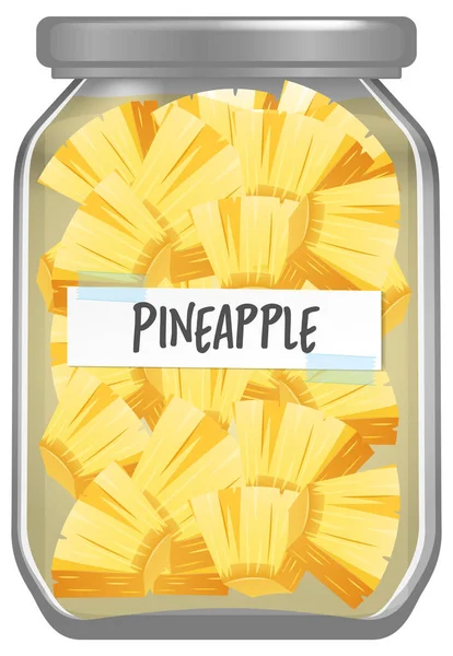 Pickled Pineapple Jar Vector Illustration — Stock Vector