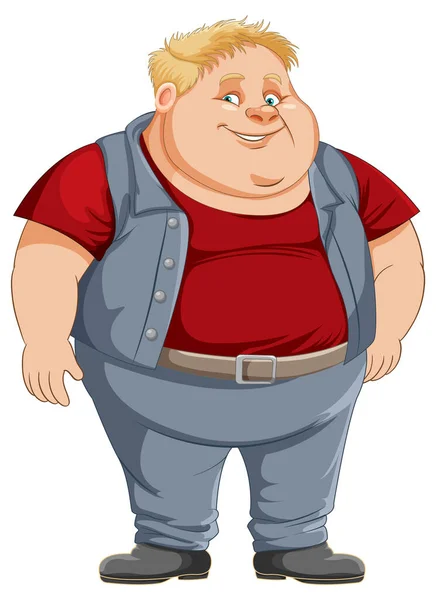 Fat Male Cartoon Character Illustration — Stock Vector