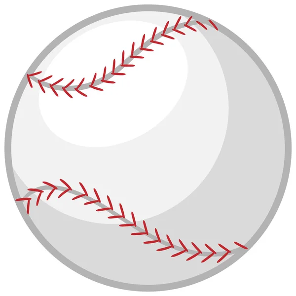 Baseballový Míč Bílém Pozadí Ilustrace — Stockový vektor