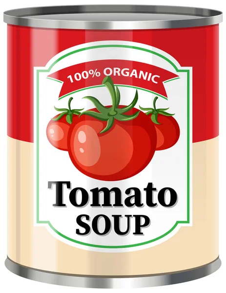 フード缶ベクトルイラストトマトスープ — ストックベクタ