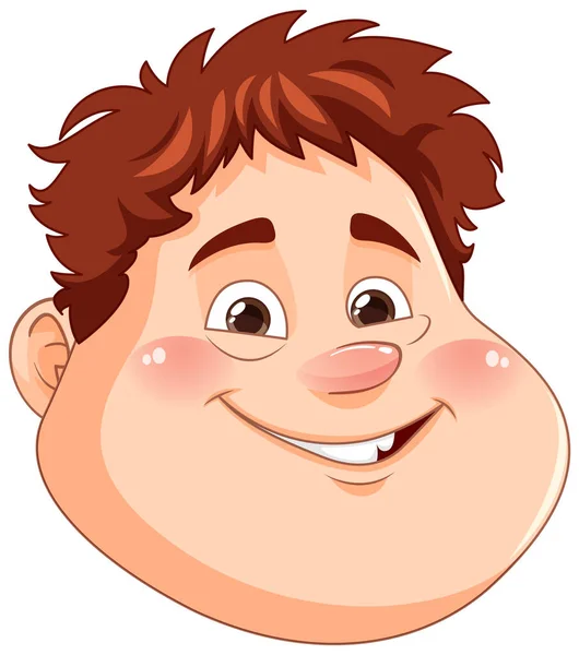 Happy Chubby Garçon Visage Illustration — Image vectorielle