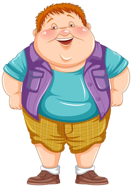 Fat Boy Cartoon Figur Illustration — Stockvektor