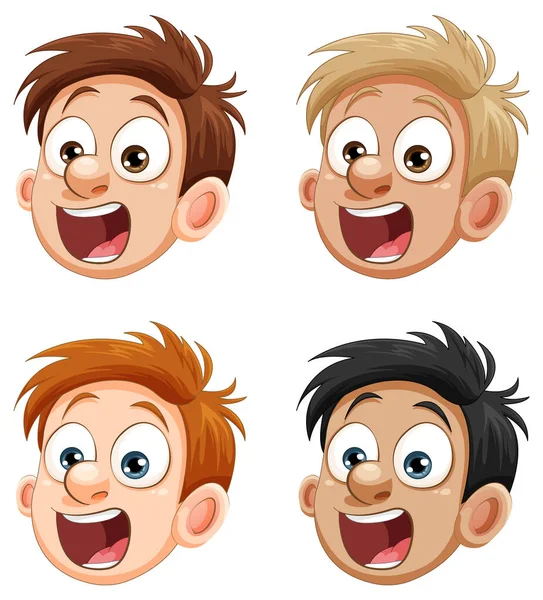 Boy Shocked Expression Vector Illustration — Stock Vector