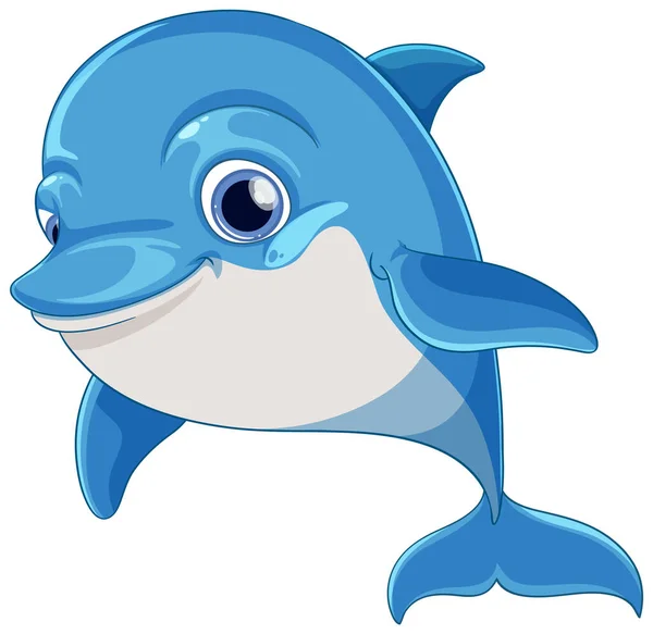 Cute Dolphin Zeichentrickfigur Illustration — Stockvektor