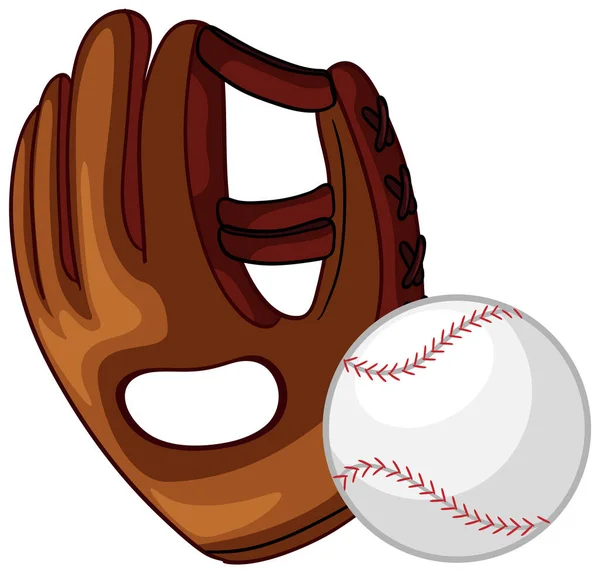 Rękawica Baseballowa Ilustracją Ball — Wektor stockowy