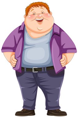 Şişman erkek çizgi film karakteri çizimi