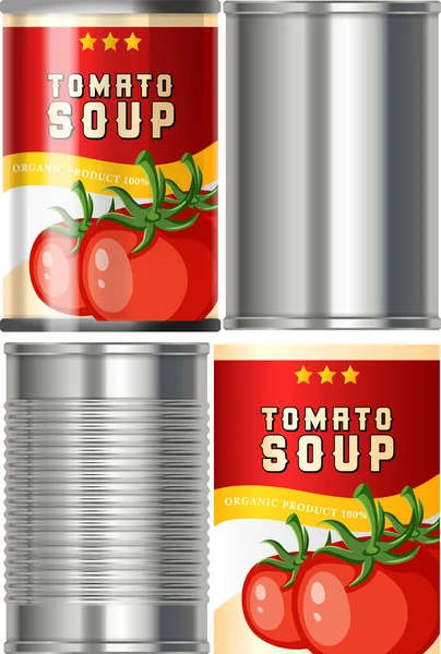 Sopa Tomate Enlatado Ilustración Alimentos — Archivo Imágenes Vectoriales