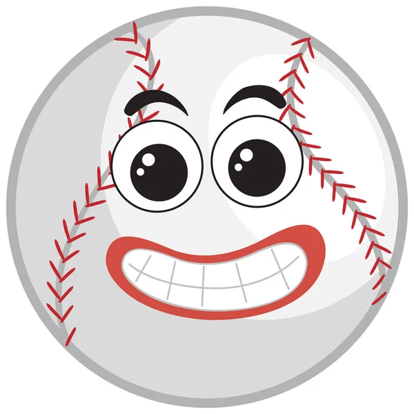 Baseball Postać Kreskówek Oczami Usta Ilustracji — Wektor stockowy
