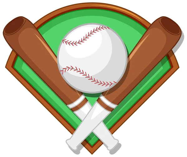 Bate Béisbol Cruz Vector Ilustración — Vector de stock