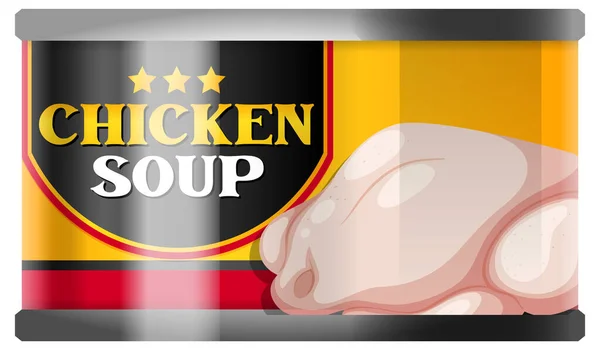 Chicken Soup Żywność Może Wektor Ilustracji — Wektor stockowy