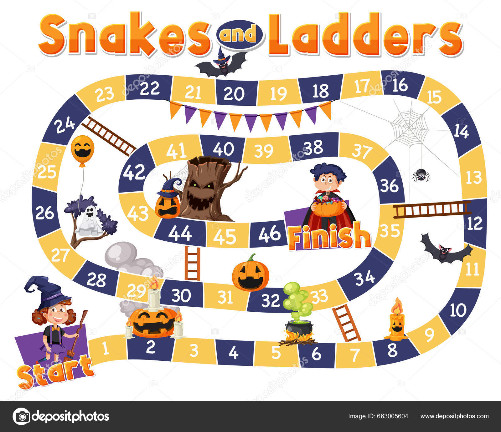 Printable Snakes and Ladders Game