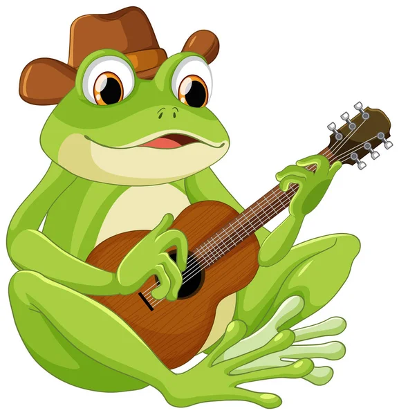 青蛙弹吉他插图 — 图库矢量图片