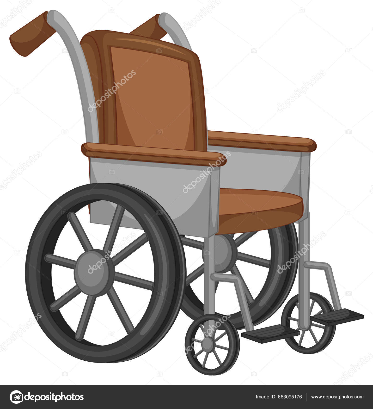 Μεμονωμένη Αναπηρική Καρέκλα Απλή Απεικόνιση Κινουμένων Σχεδίων Διάνυσμα  από ©brgfx 663095176