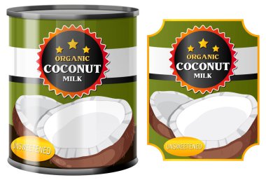 Gıda Vektörü illüstrasyonunda Hindistan cevizi sütü