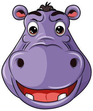 Hippopotamus Suratı Çizgi Film Biçimi illüstrasyonu
