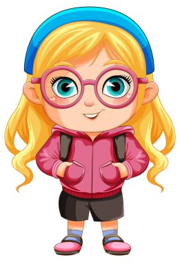 Sevimli inek kız çizgi film karakteri çizimi