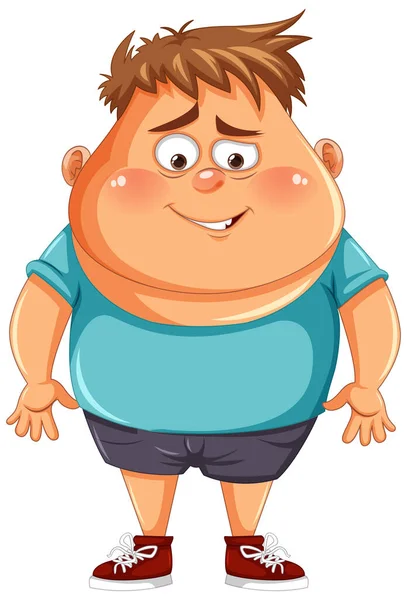 Overgewicht Man Met Sneer Gezichtsillustratie — Stockvector