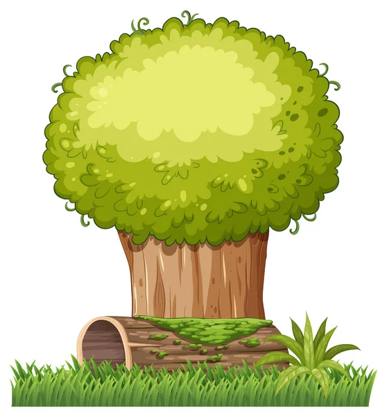 Simple Tree Cartoon Isolated Illustration — Stock Vector
