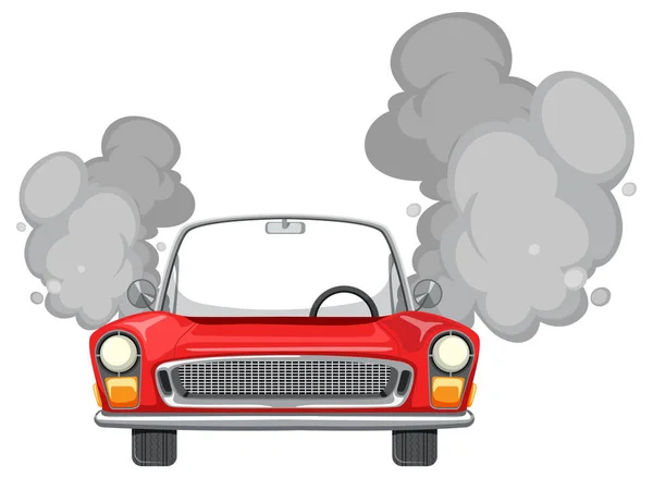 Vintage Samochód Ilustracją Dymu — Wektor stockowy